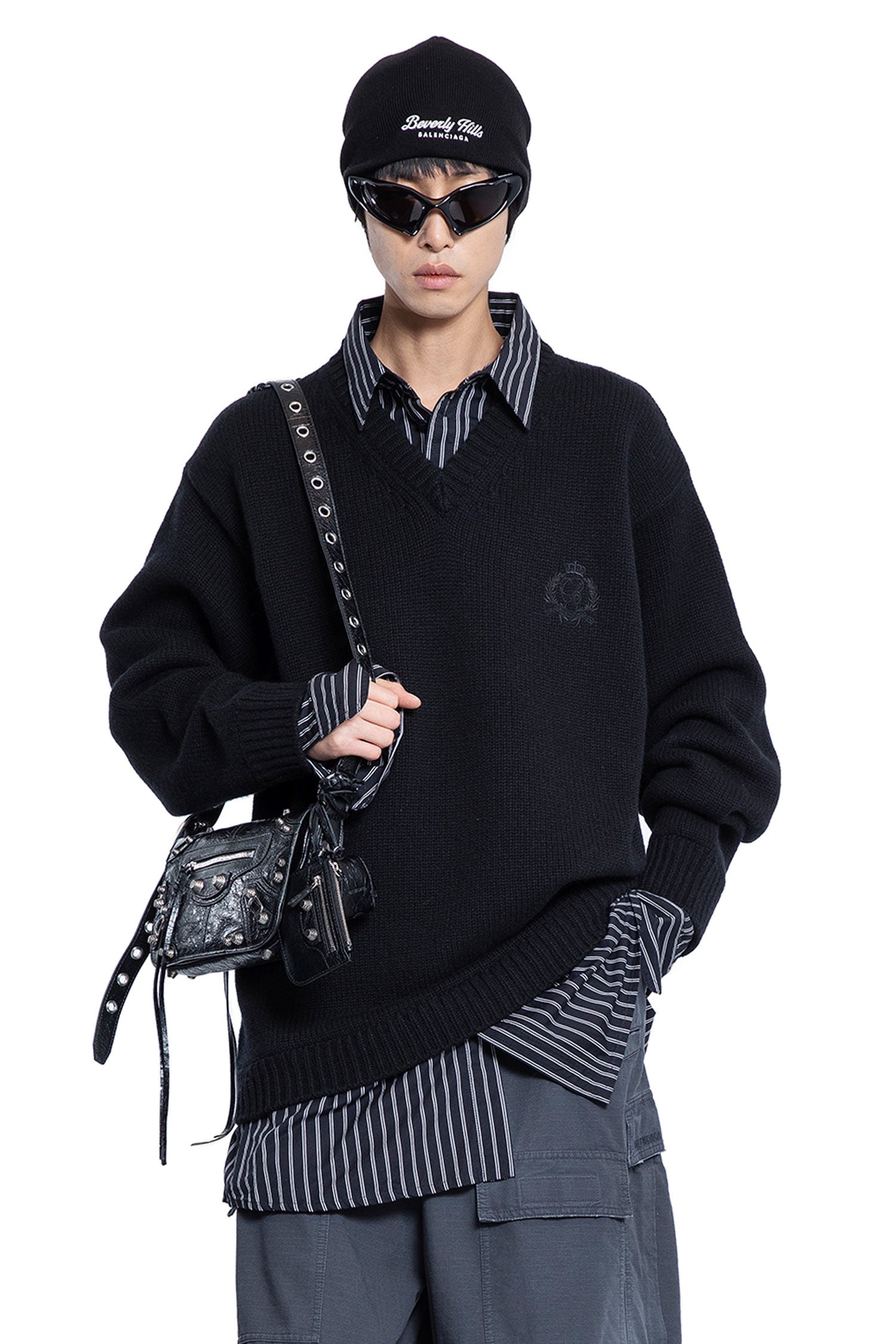 BALENCIAGA Layered-Shirt-V-Neck-Sweater | antonioli | REVERSIBLE
