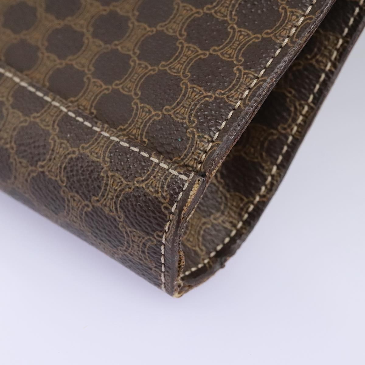 CELINE Macadam Canvas Shoulder Bag Pvc Brown Gold - 16
