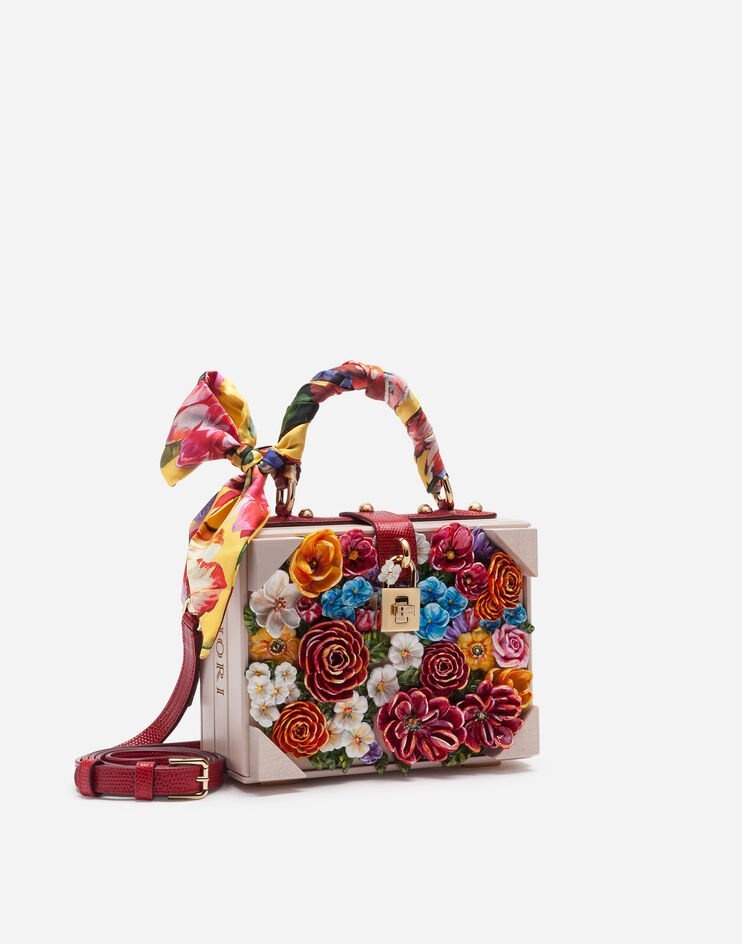 Dolce Box bag in resin with embroidered flowers - 2