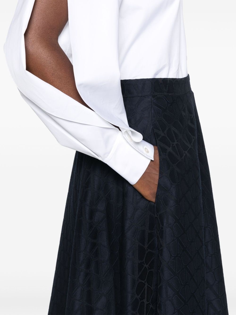 logo-jacquard midi skirt - 5