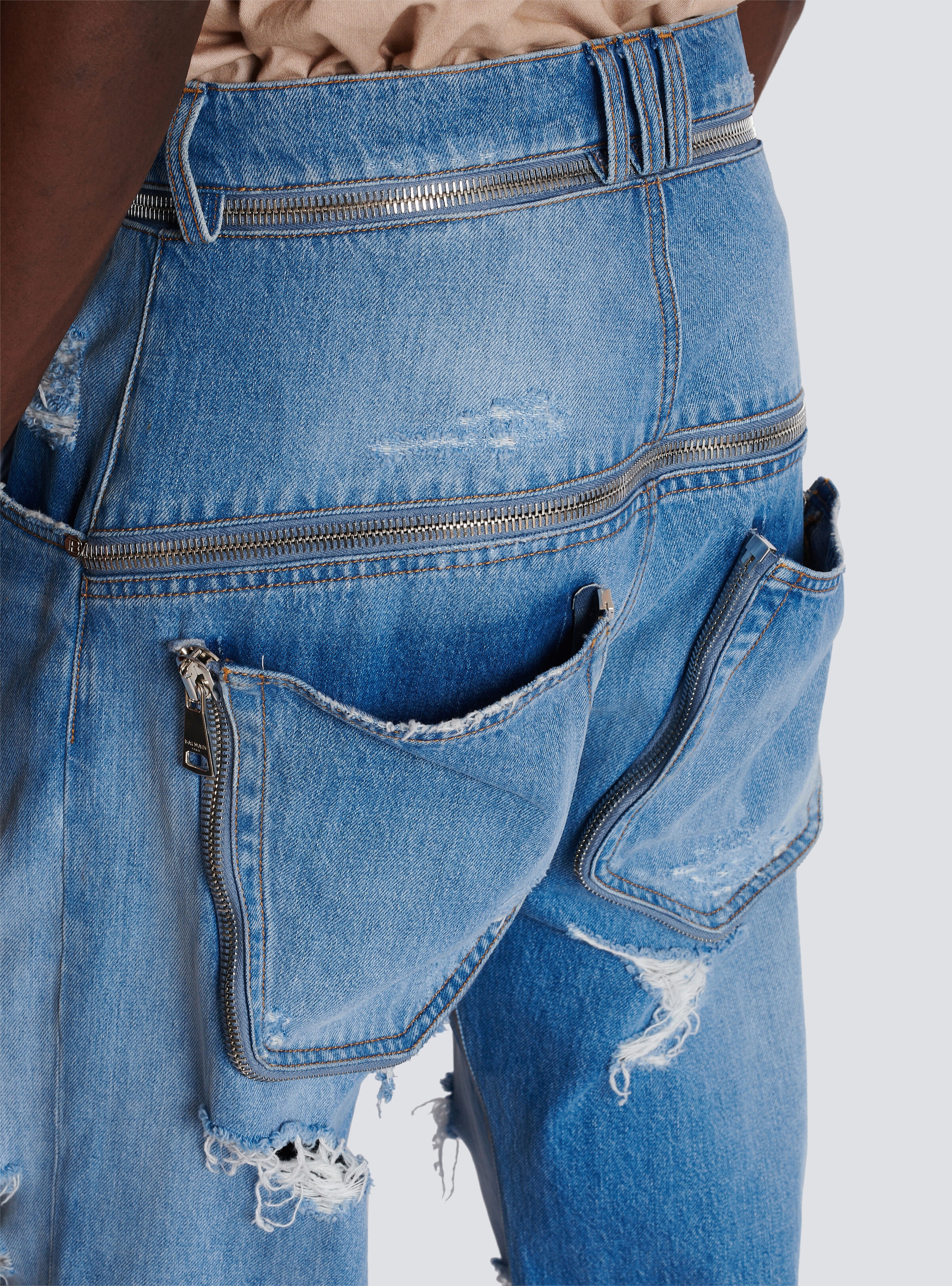 Wide-leg cotton jeans - 7