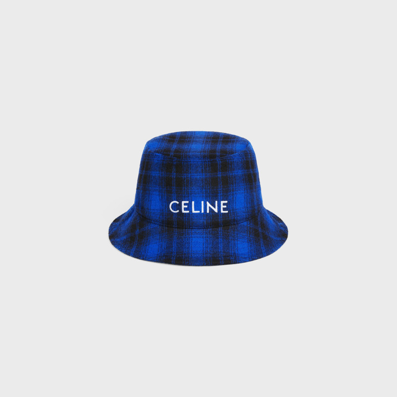CELINE BUCKET HAT IN CHECKED FLANNEL 1