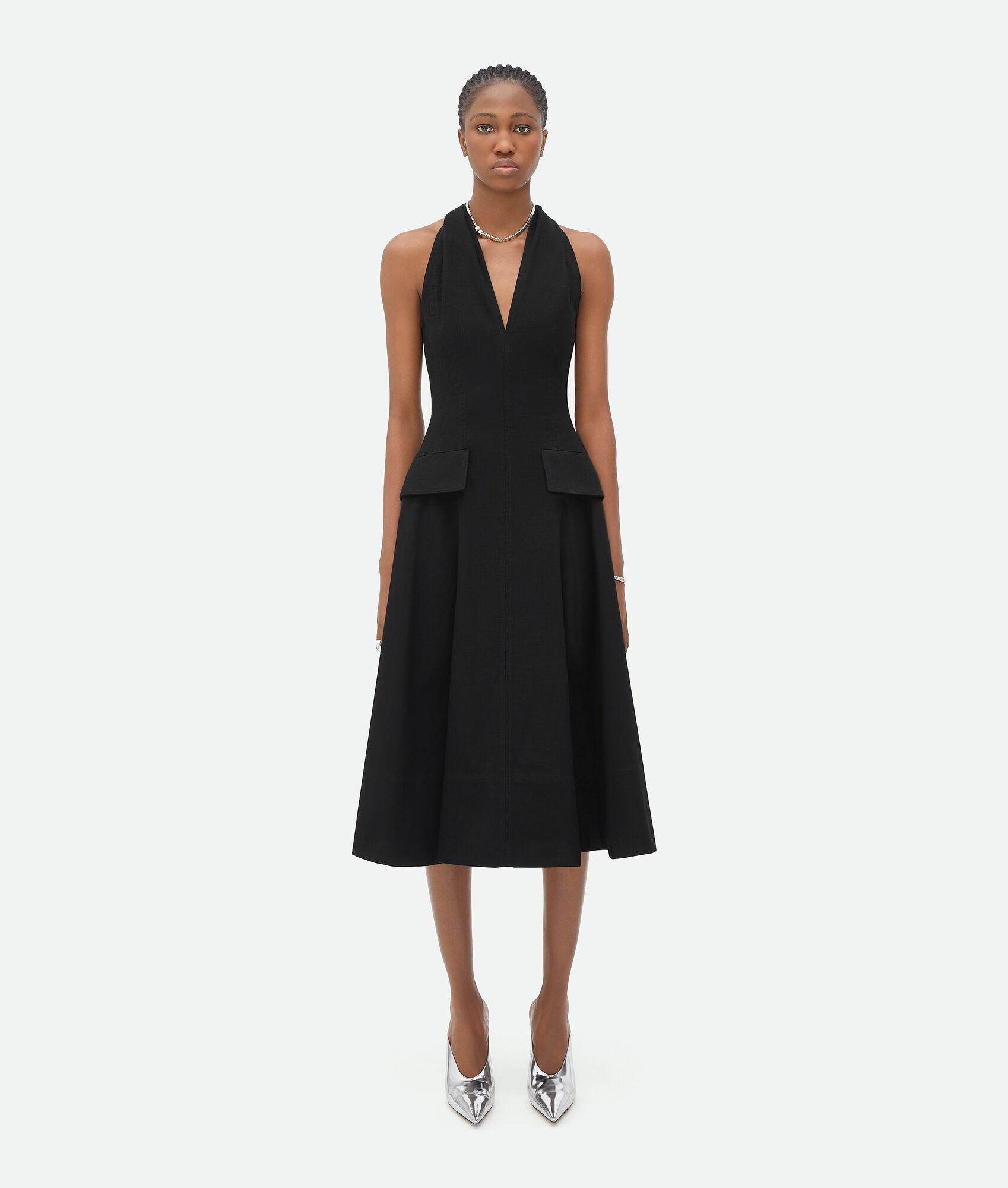 Textured Cotton Midi Dress - 1