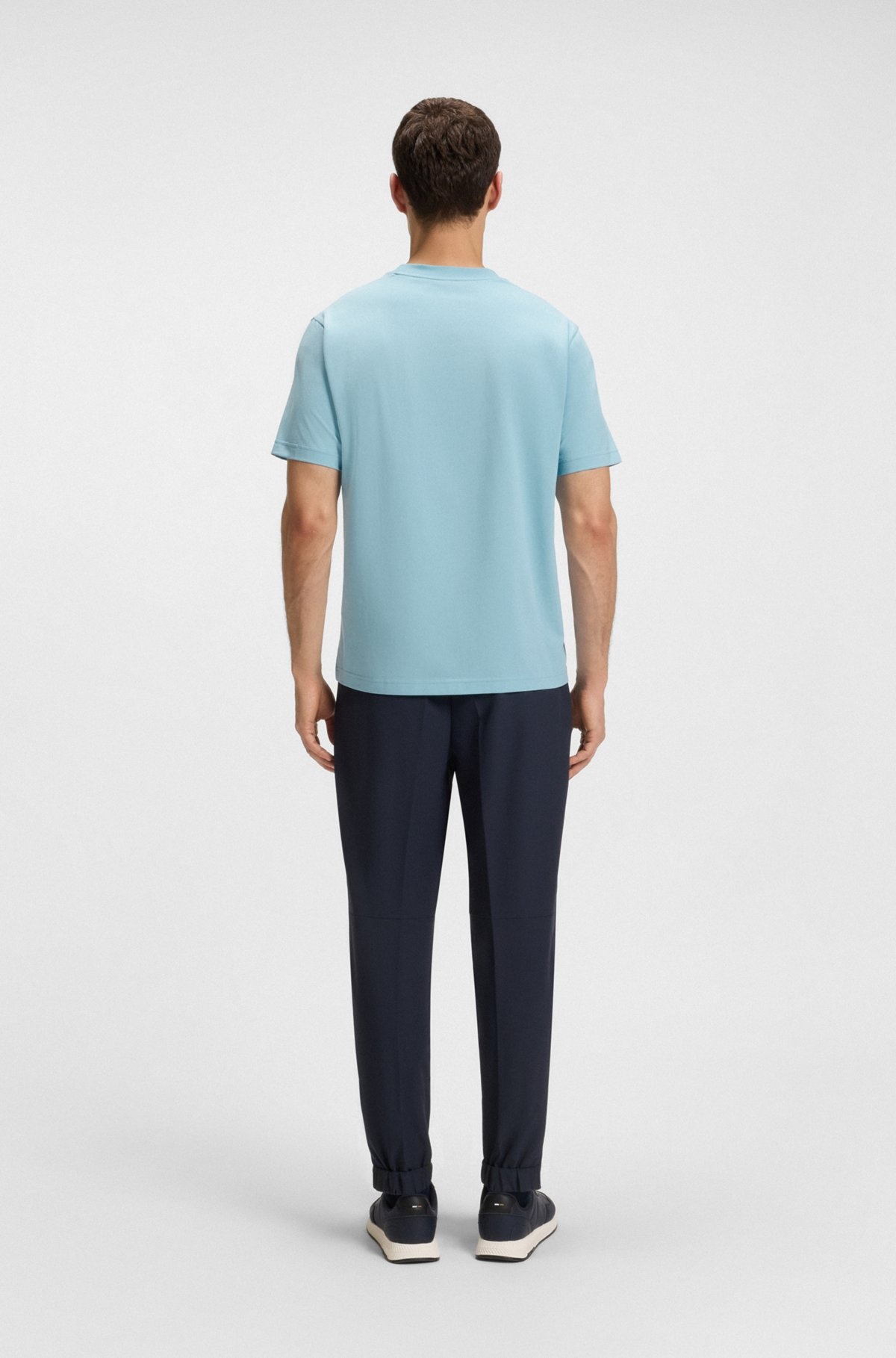 STRETCH-COTTON T-SHIRT WITH GEOMETRIC PRINT - 5