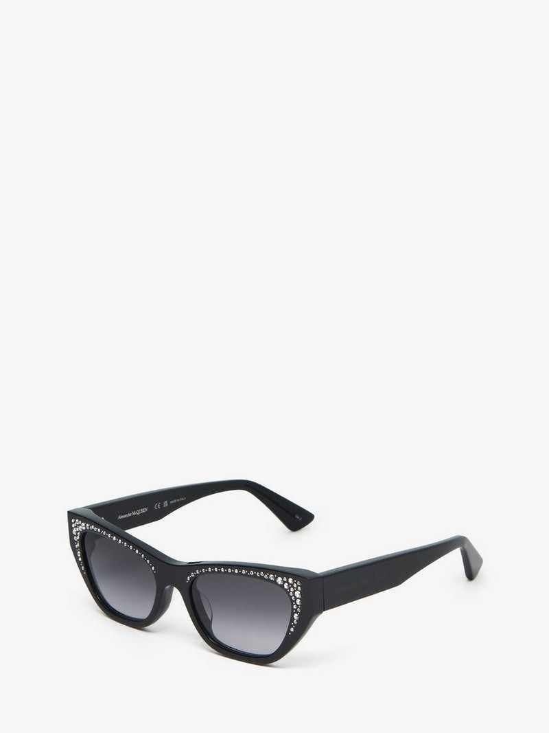 Women's Pavé Jewelled Sunglasses in Black/grey 3