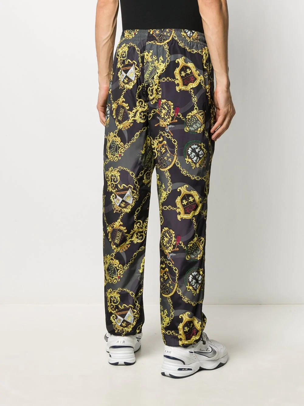 chain crest print track trousers - 4