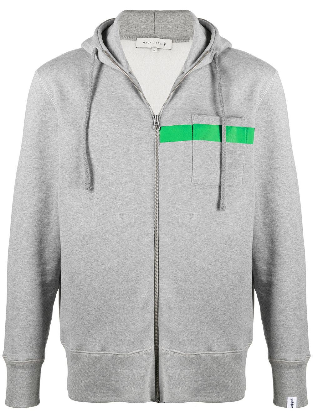 horizontal-stripe zip-up hoodie - 1