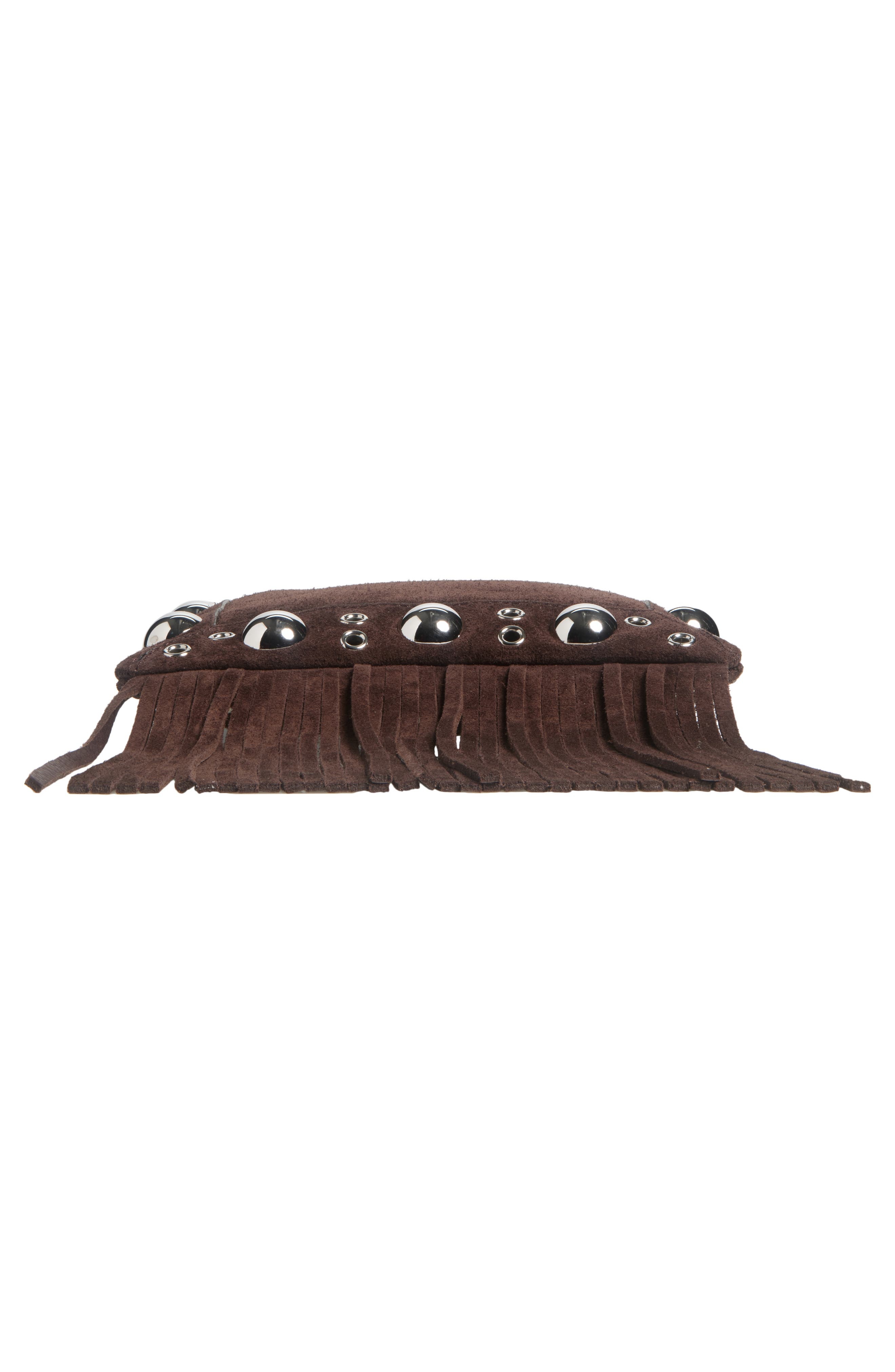 Valentino Garavani Small Nellcôte Fringe Stud Suede Crossbody Bag in Brown at Nordstrom - 8