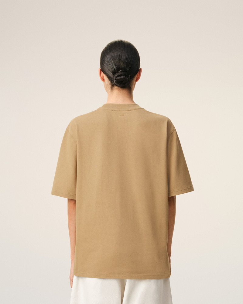 BEIGE COTTON AMI DE COEUR T-SHIRT 5