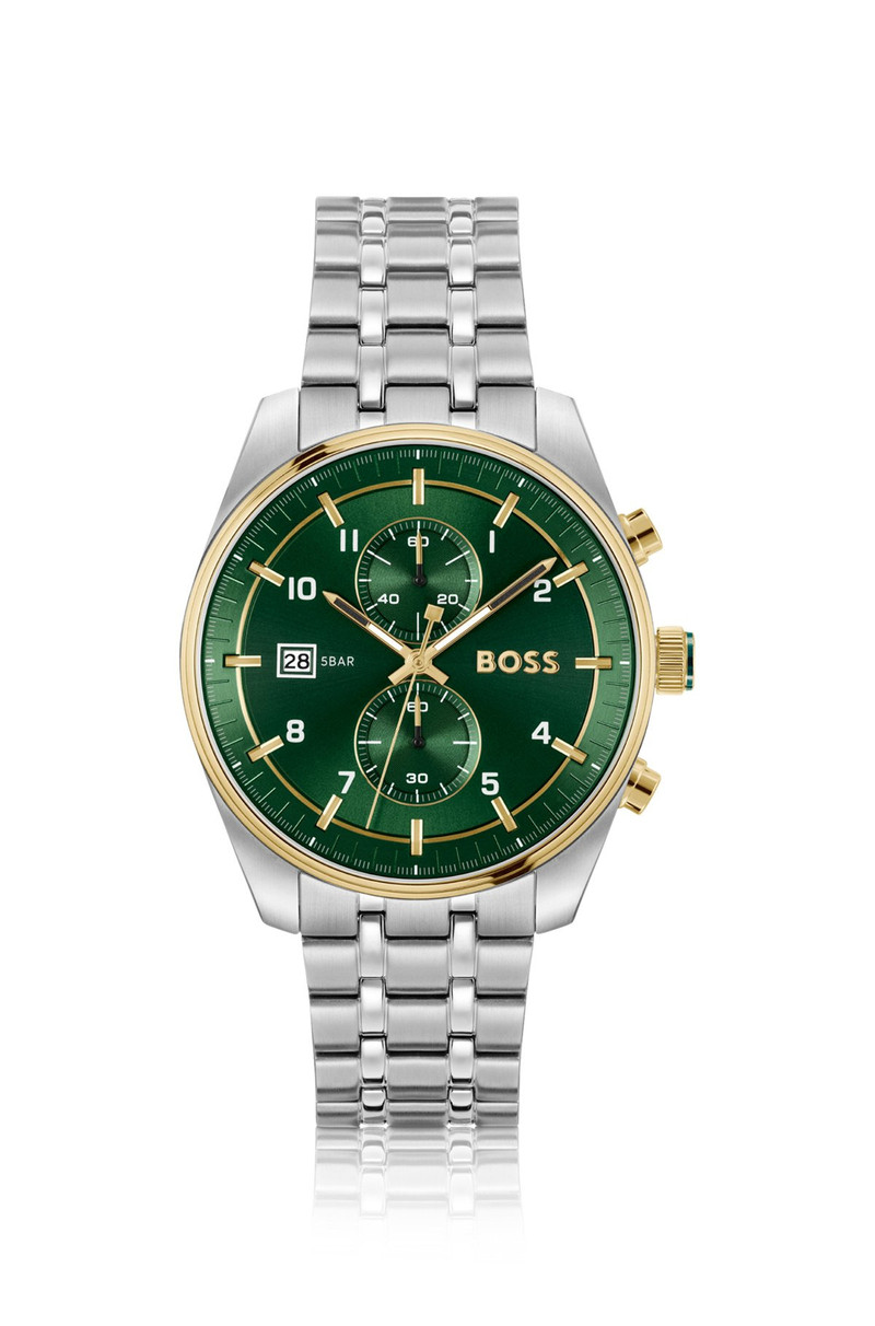 SKYTRAVELLER TWO-TONE CHRONOGRAPH WATCH WITH GREEN DIAL 1