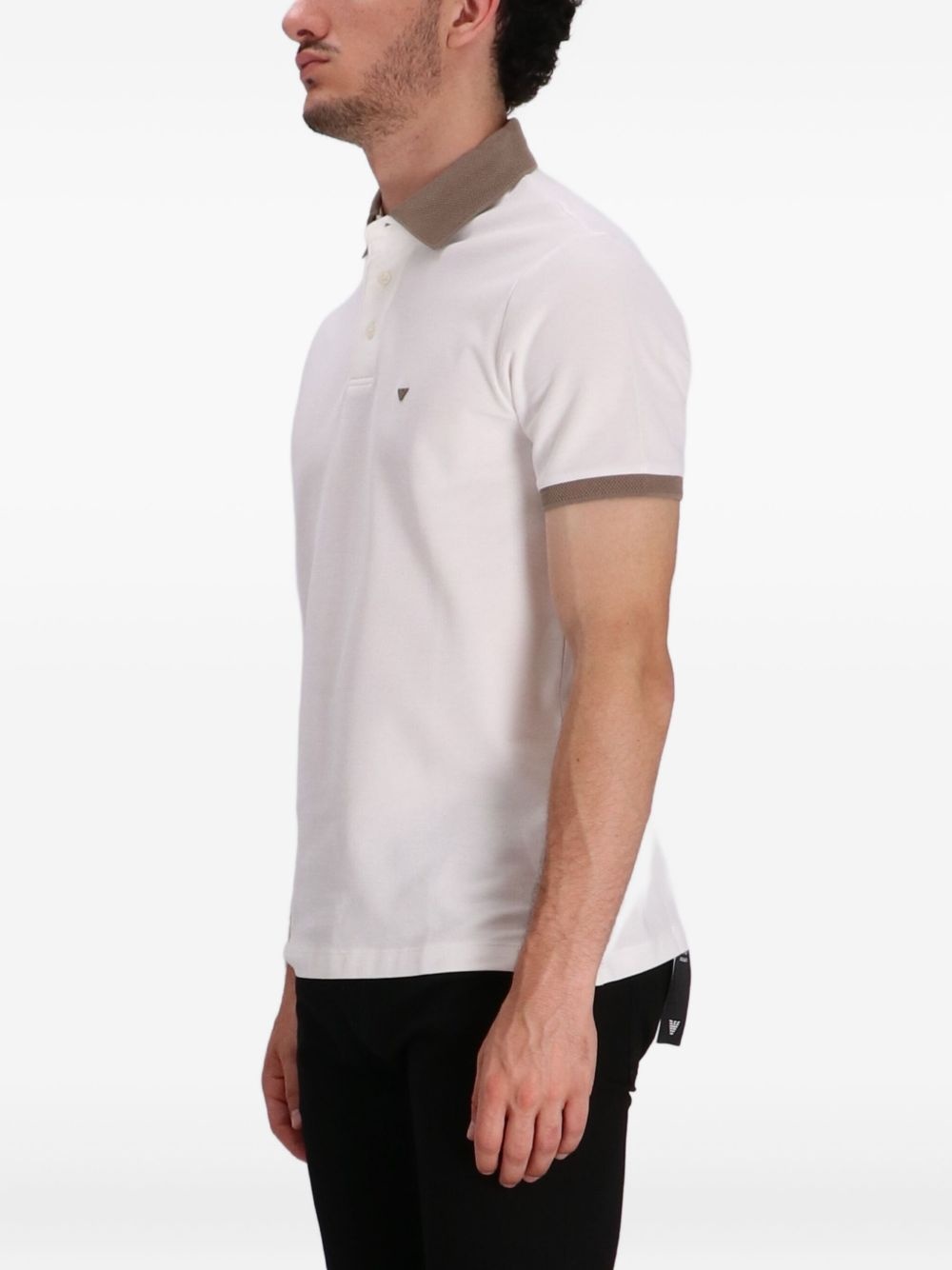 contrast-trim cotton polo shirt - 3