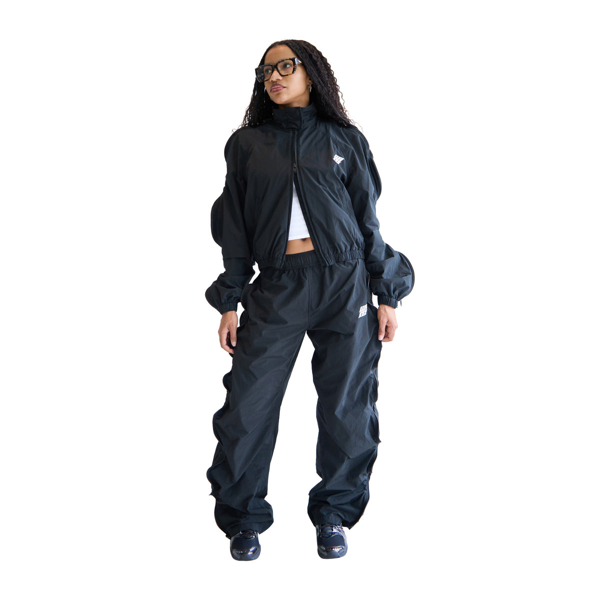 ZIP SLEEVE COACHES JACKET (BLACK) - 2