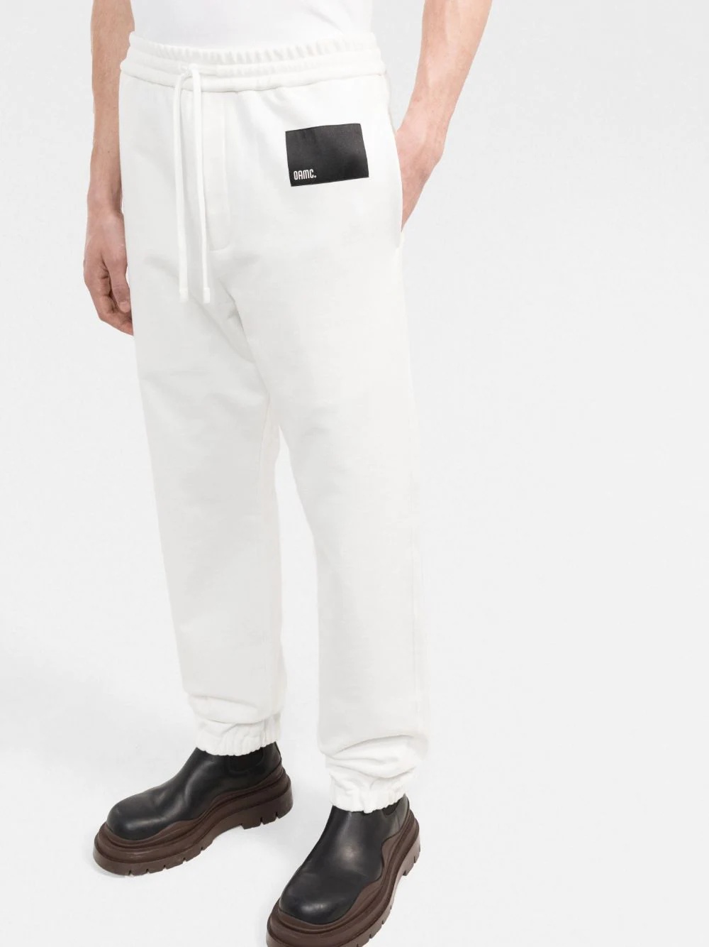 logo-patch cotton track pants - 3