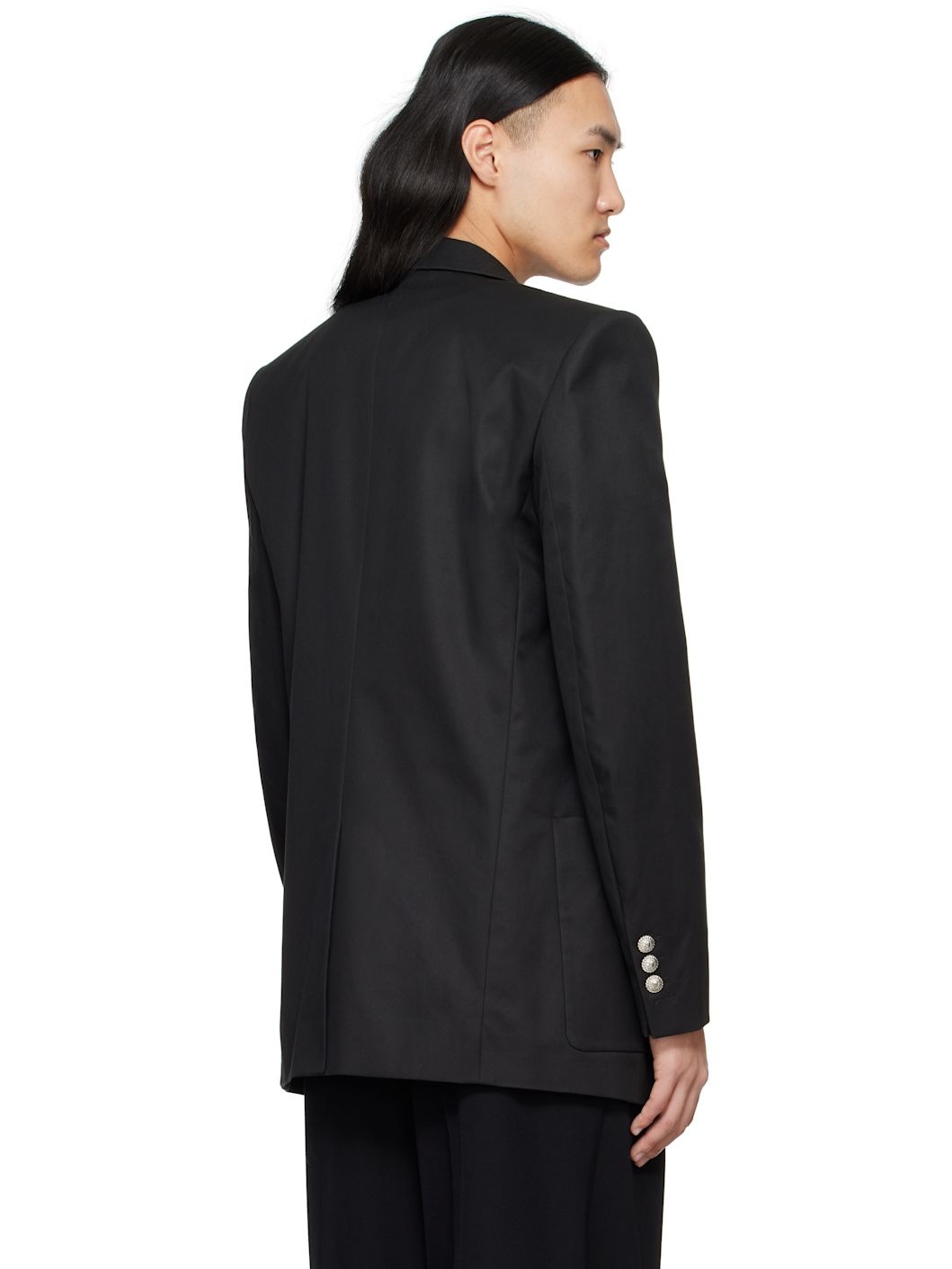 Black Six Button Jacket - 3