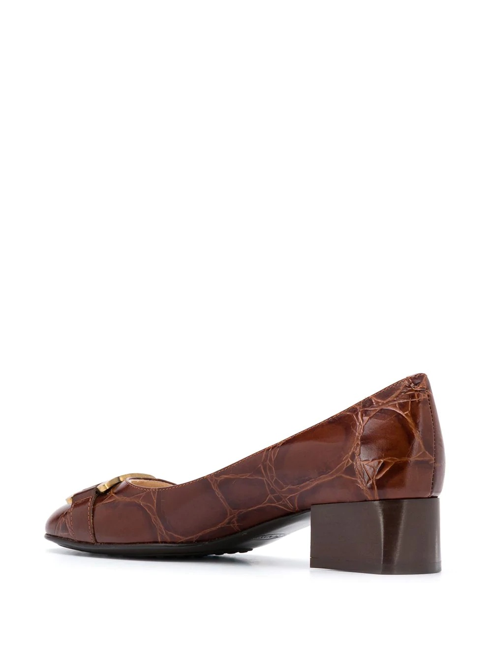 square toe leather pumps - 3