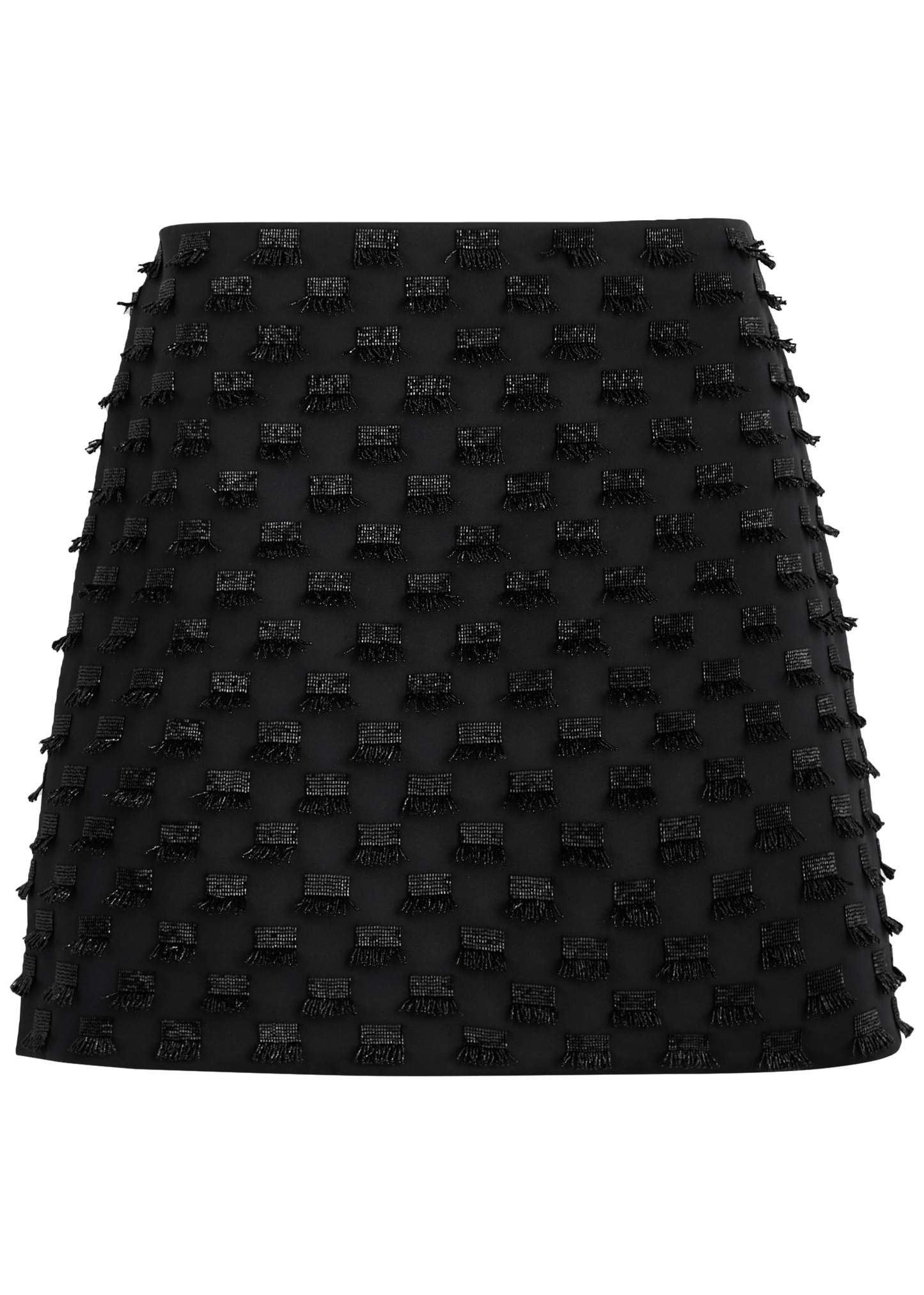 Bead-embellished satin mini skirt - 1