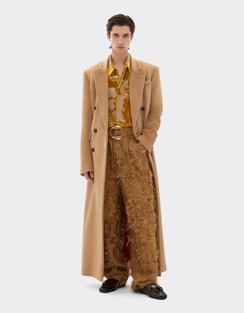 Ferrari Double-breasted coat in sable-effect alpaca outlook
