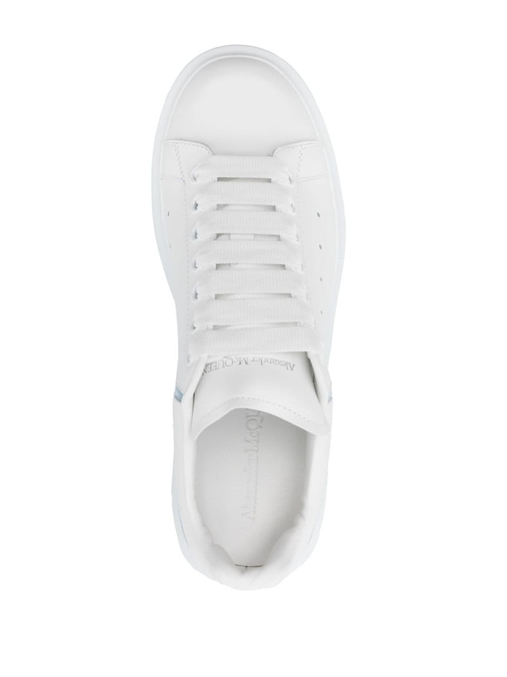 iridescent-stripe leather sneakers - 4