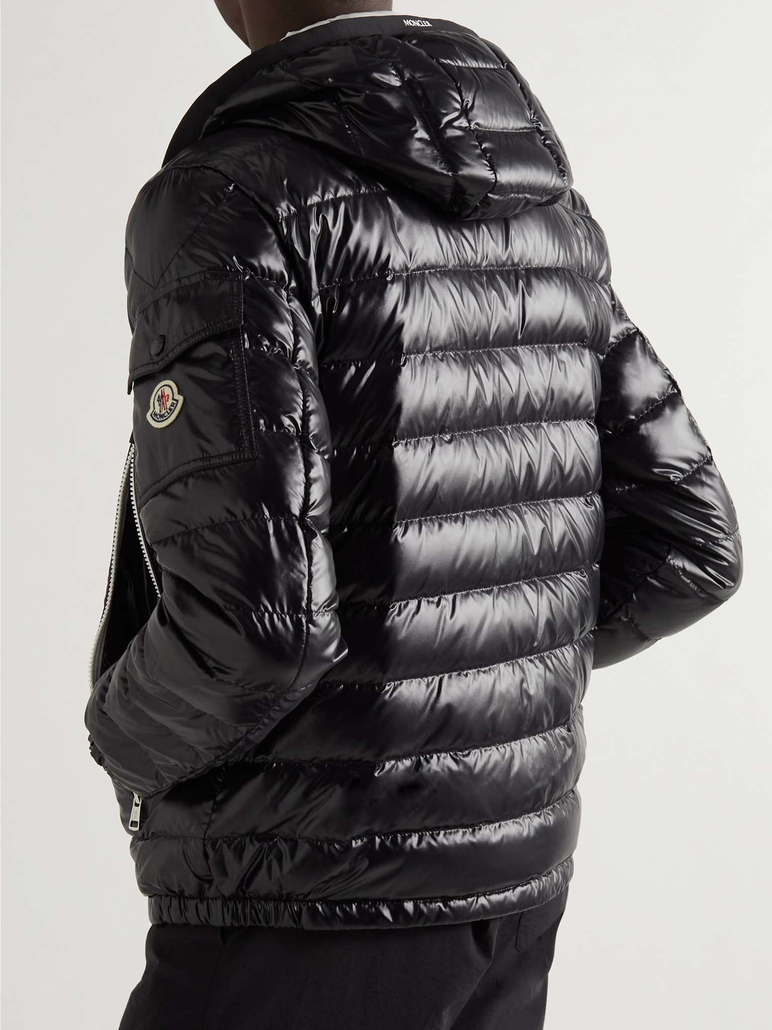 Galion Logo-Appliquéd Quilted Glossed-Shell Hooded Down Jacket - 4