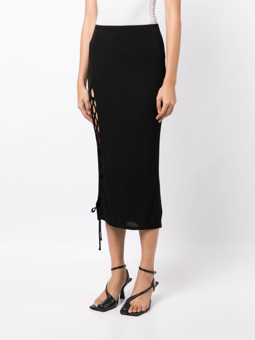 high-waisted lace-up skirt - 3