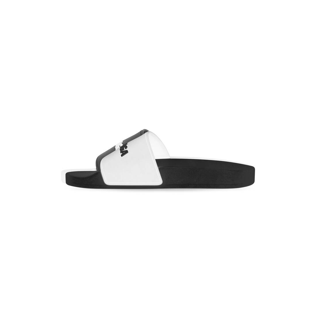 Men's Pool Slide Sandal in White/black - 3