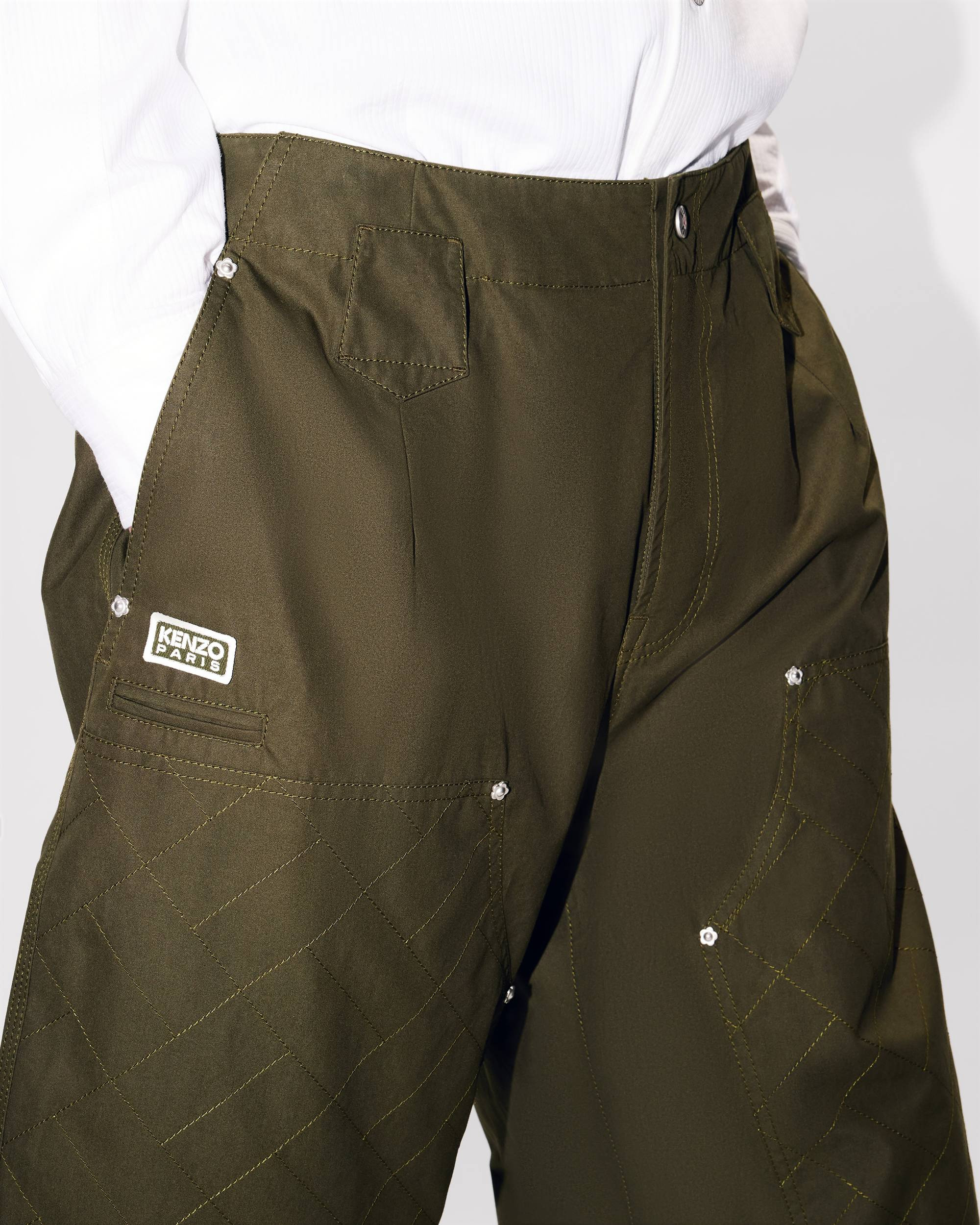 'KENZO Weave' double knee pants in cotton - 6