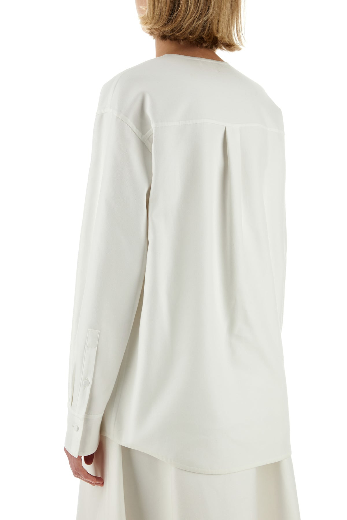 White cotton blend blouse - 4