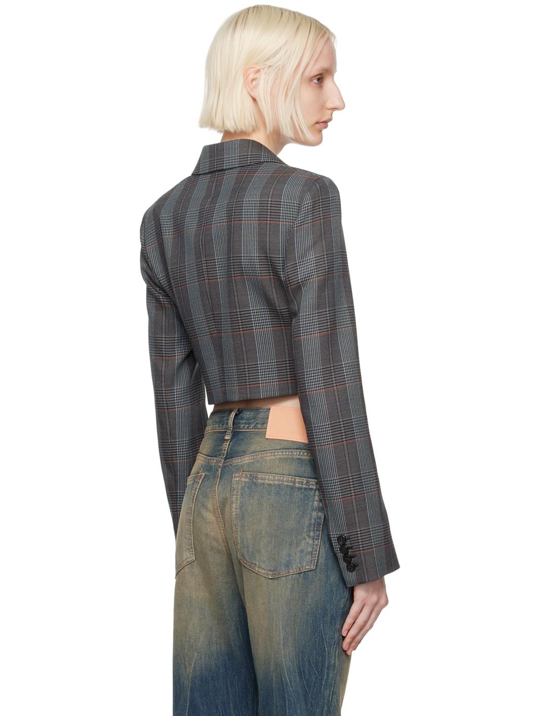 Gray Cropped Blazer - 3