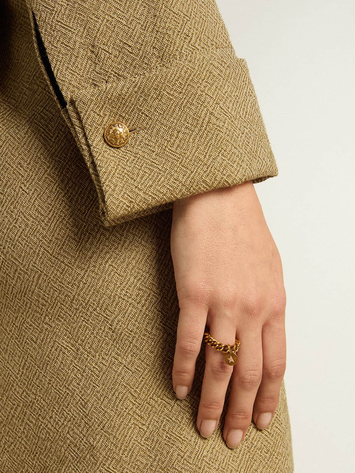 Ring in old gold color with flexible links - 2