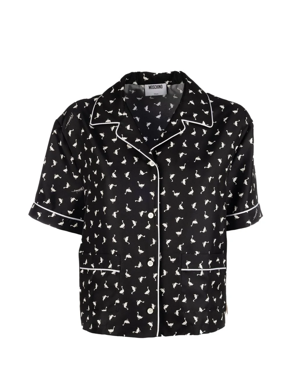 goose-print piped shirt - 1