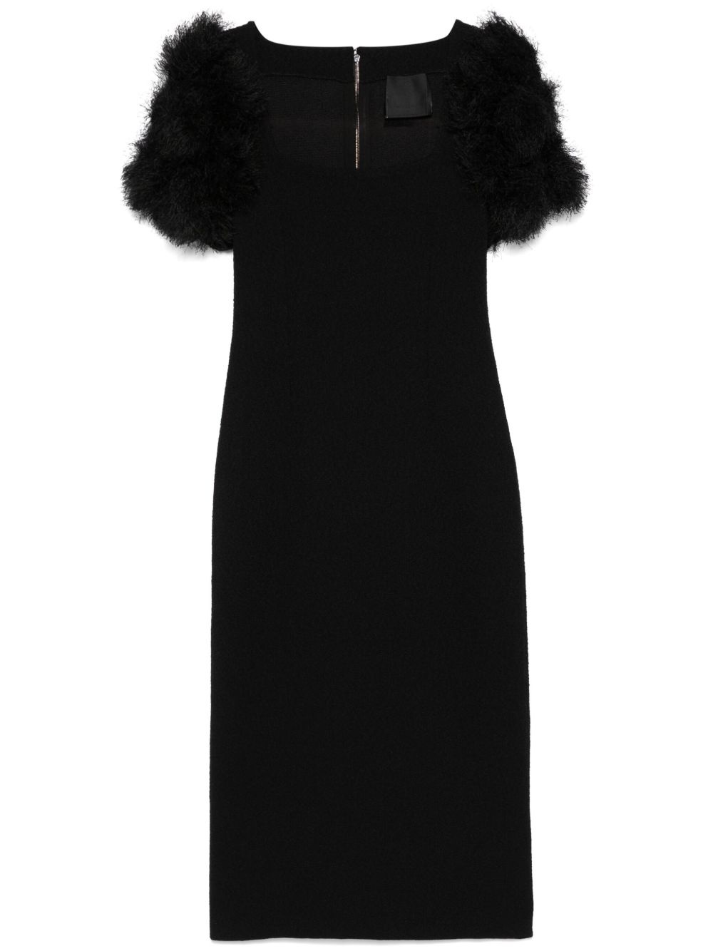 pompom-detail midi dress - 1