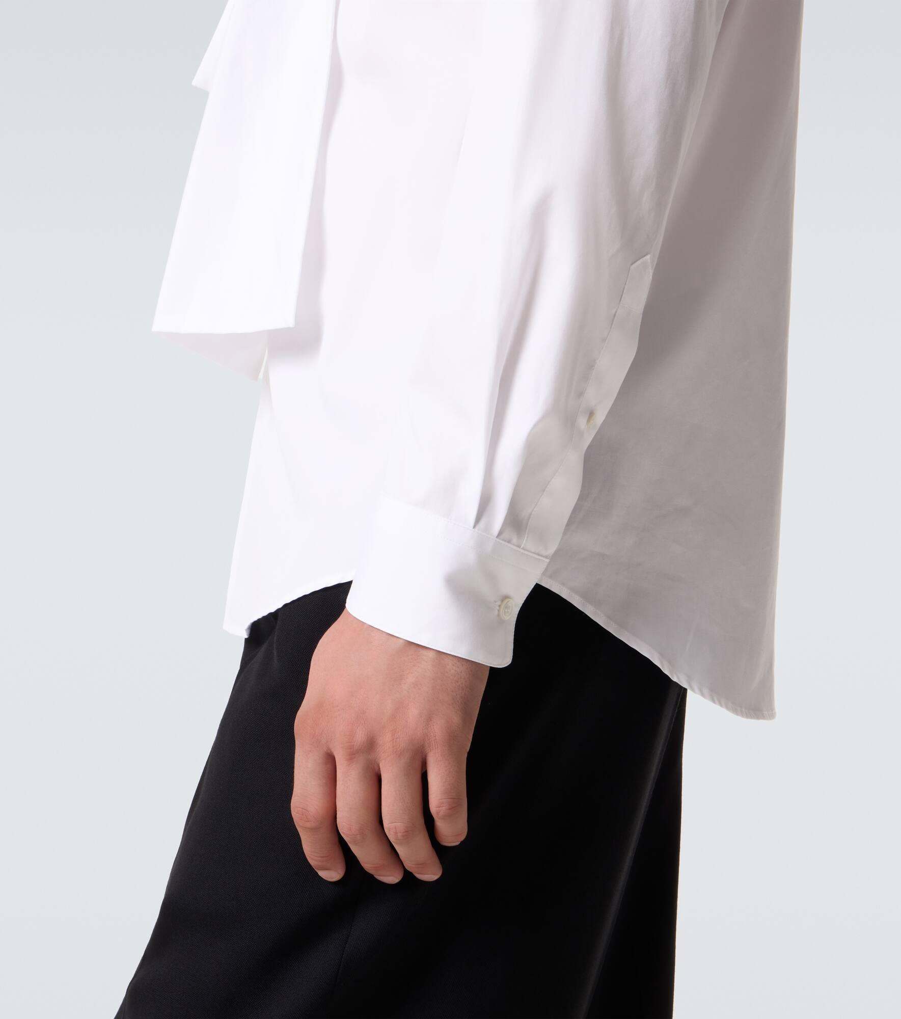 Tie-neck cotton poplin shirt - 7
