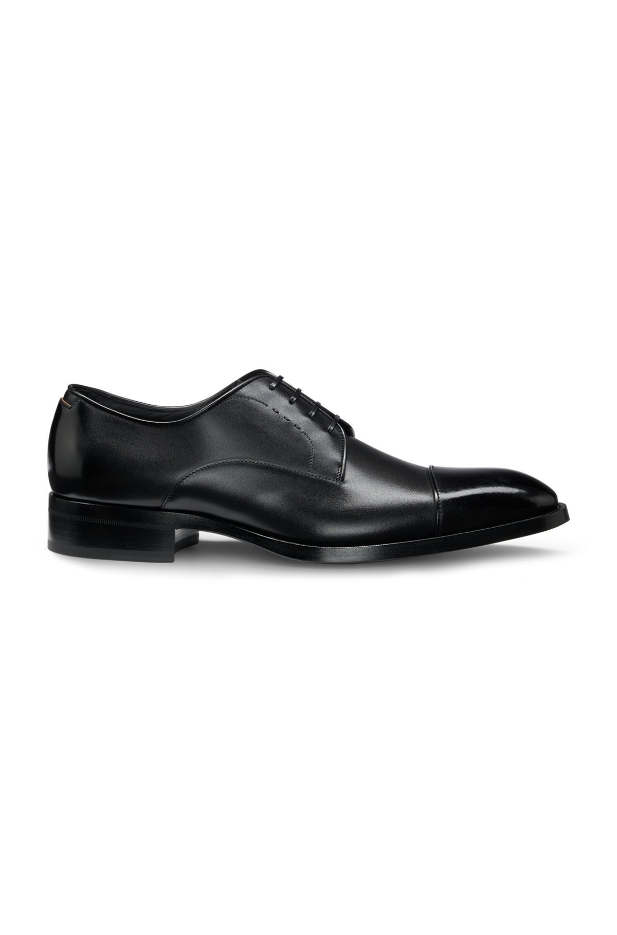 LEATHER DERBY SHOES WITH CAP TOE - 1