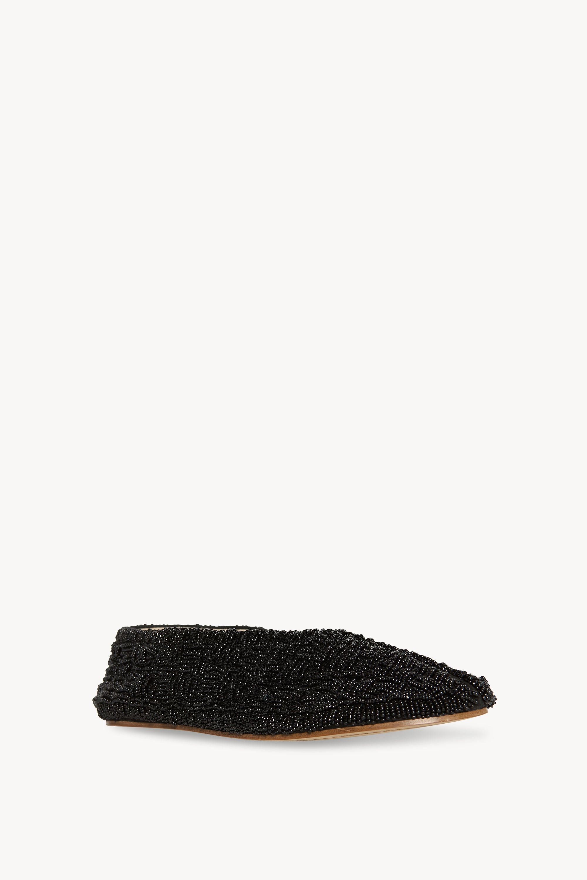 Embroidered Stella Slipper in Leather and Glass - 2
