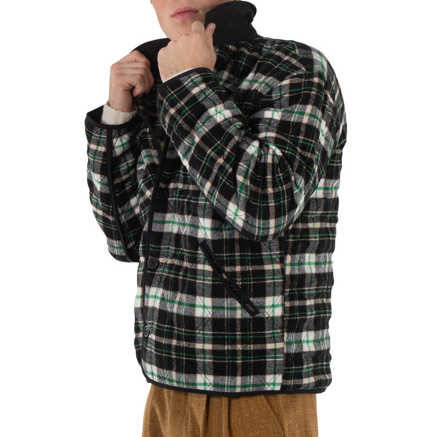 Holzweiler Men's Green Mix Gomezi Check Combat Jacket - 2