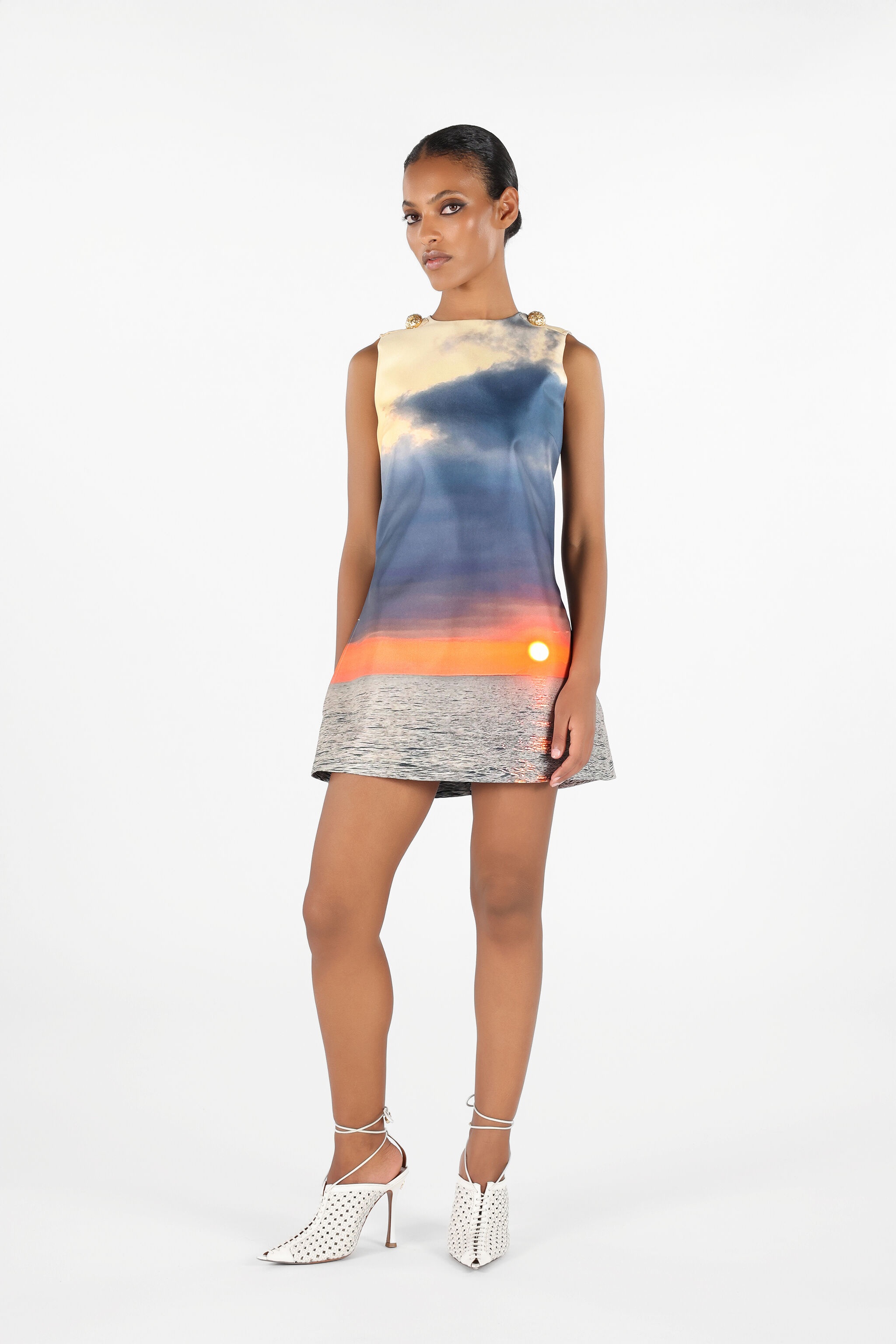 Sunrise Print Short Dress - 2