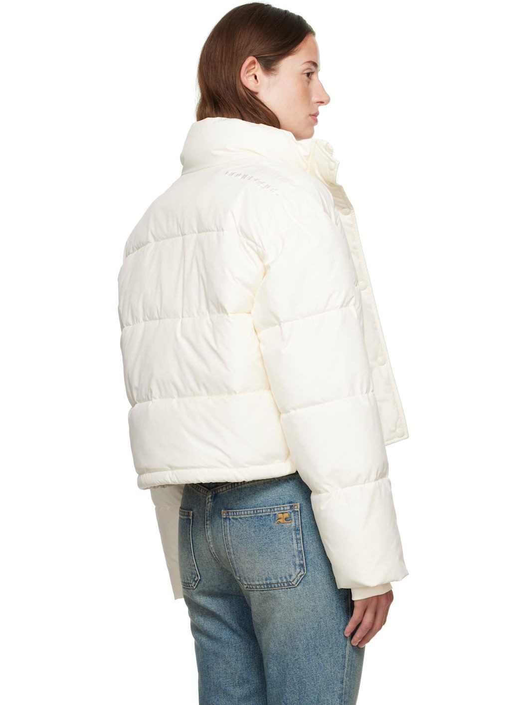 Off-White Cropped Puffer Jacket - 3