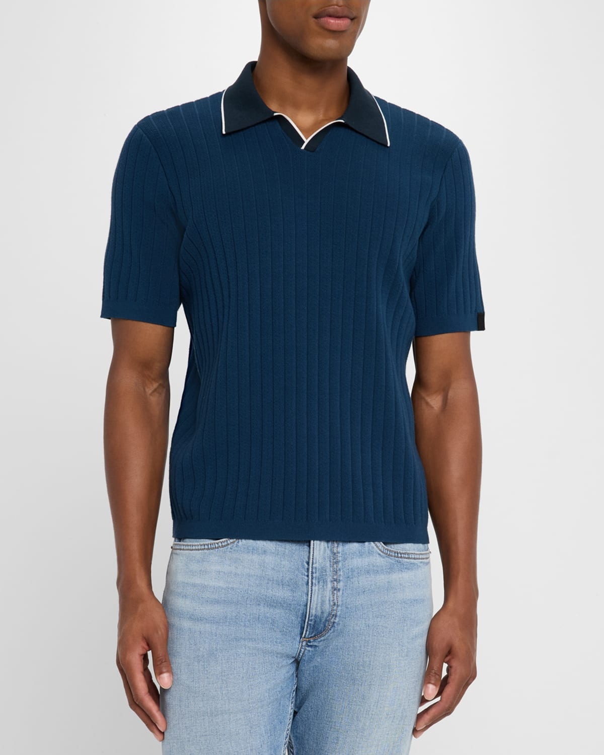 Men's Sanford Ribbed Johnny Collar Polo Sweater - 4