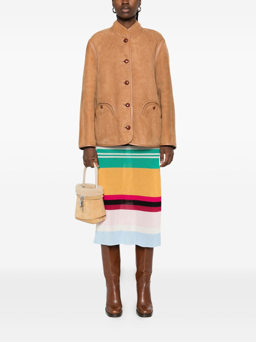 button-up suede jacket - 2