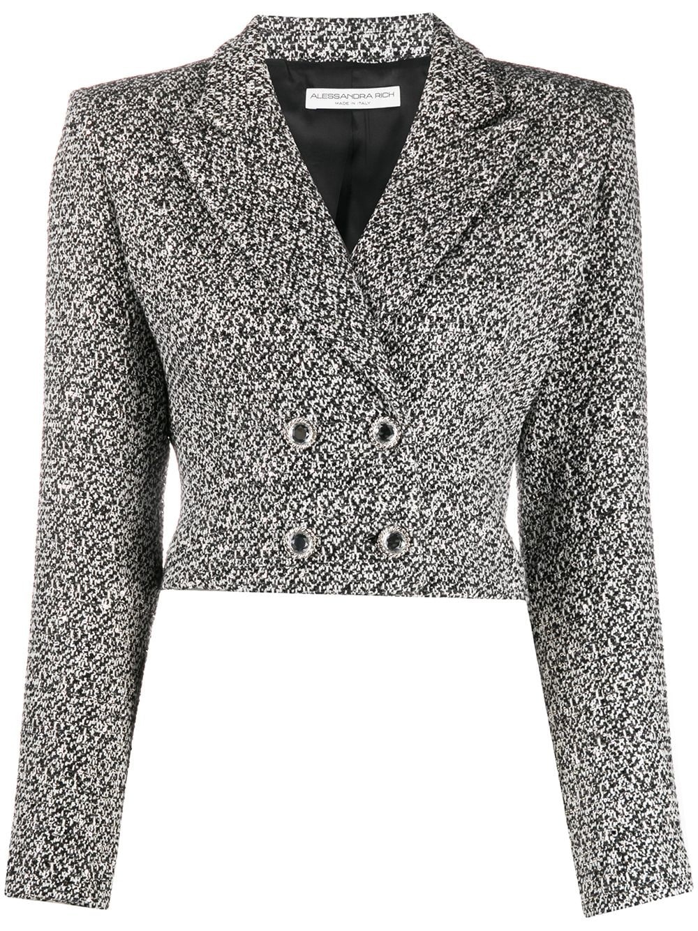 tweed cropped blazer  - 1