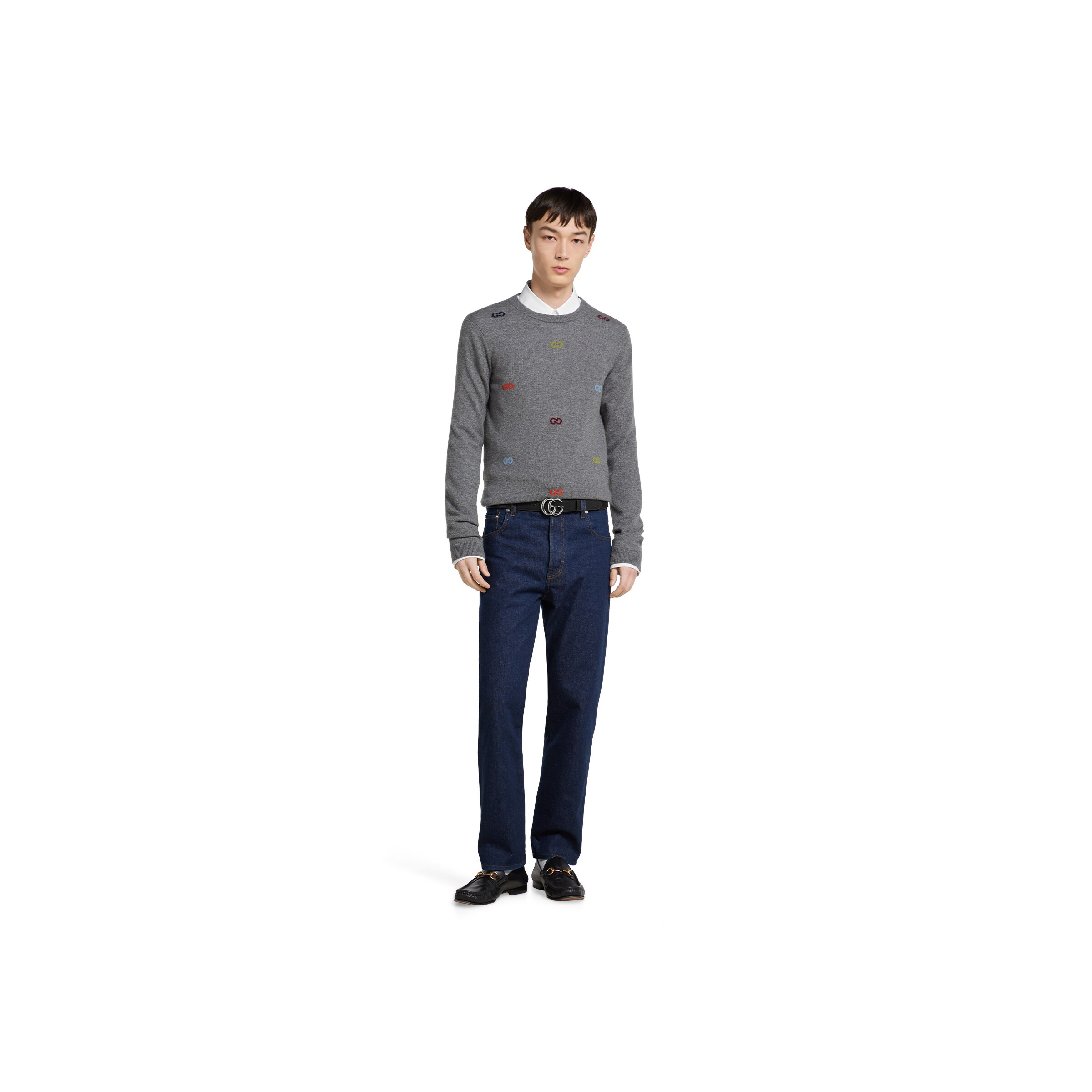 Fine cashmere sweater with intarsia - 2