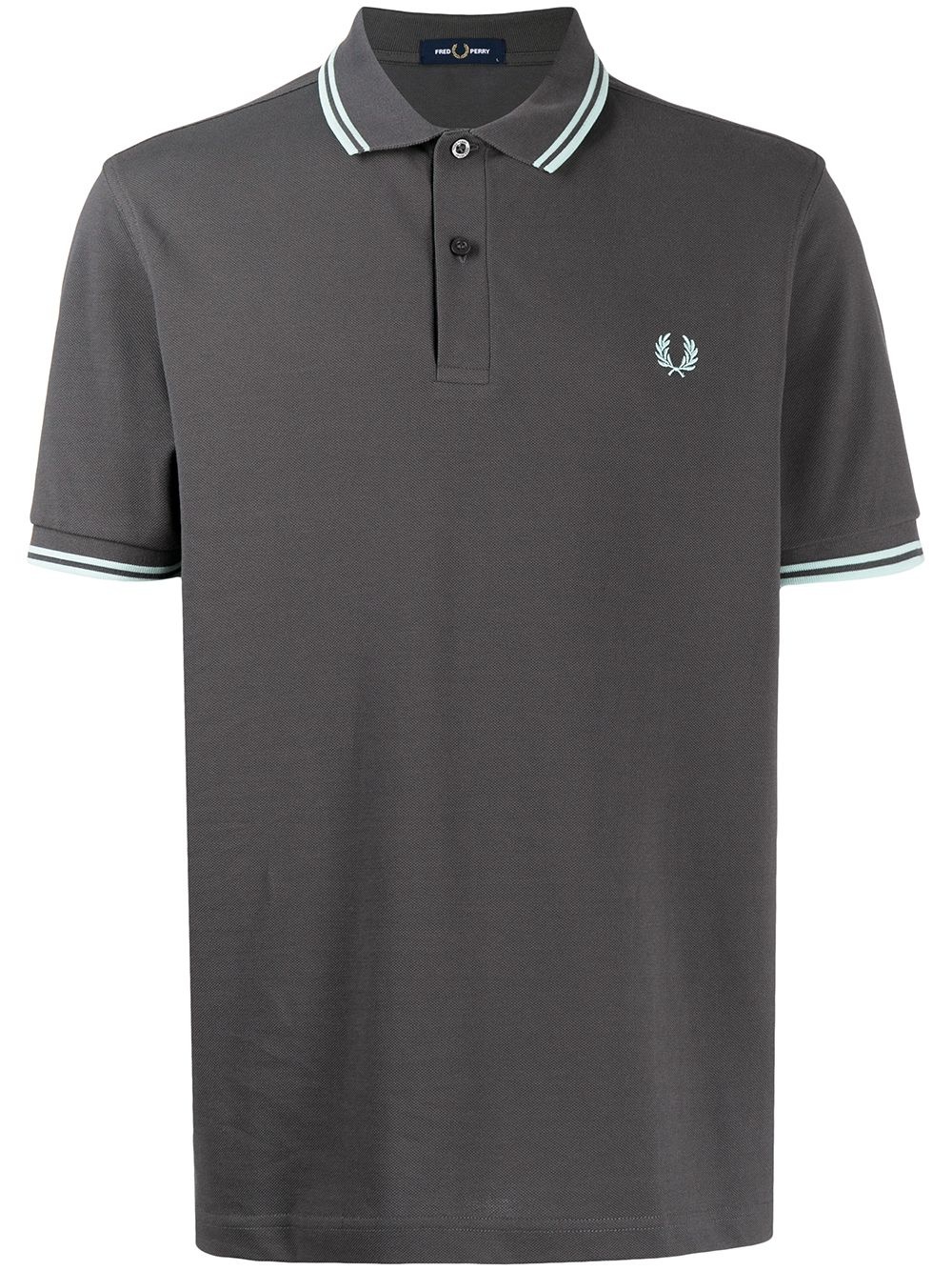 embroidered-logo short-sleeved polo shirt - 1