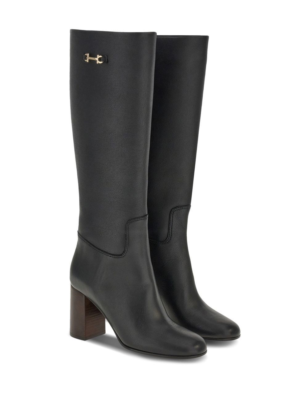 Gancini-bit leather boots - 2