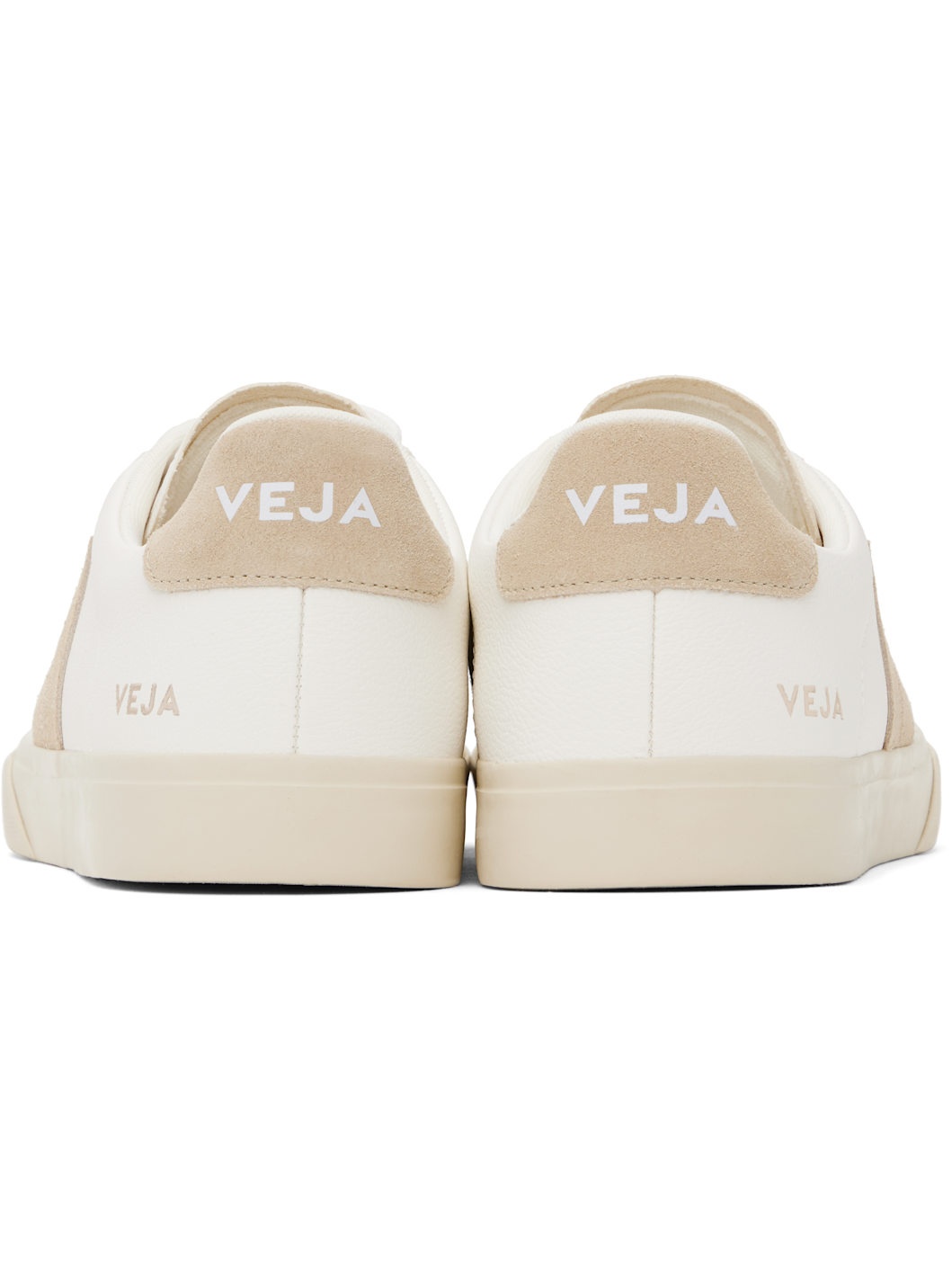 White & Beige Campo Leather Sneakers - 2