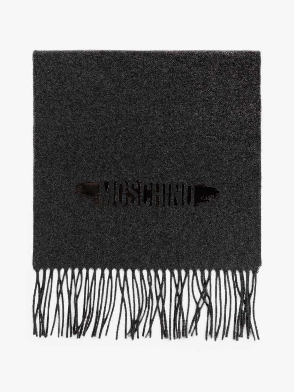 logo-print fringed scarf - 1