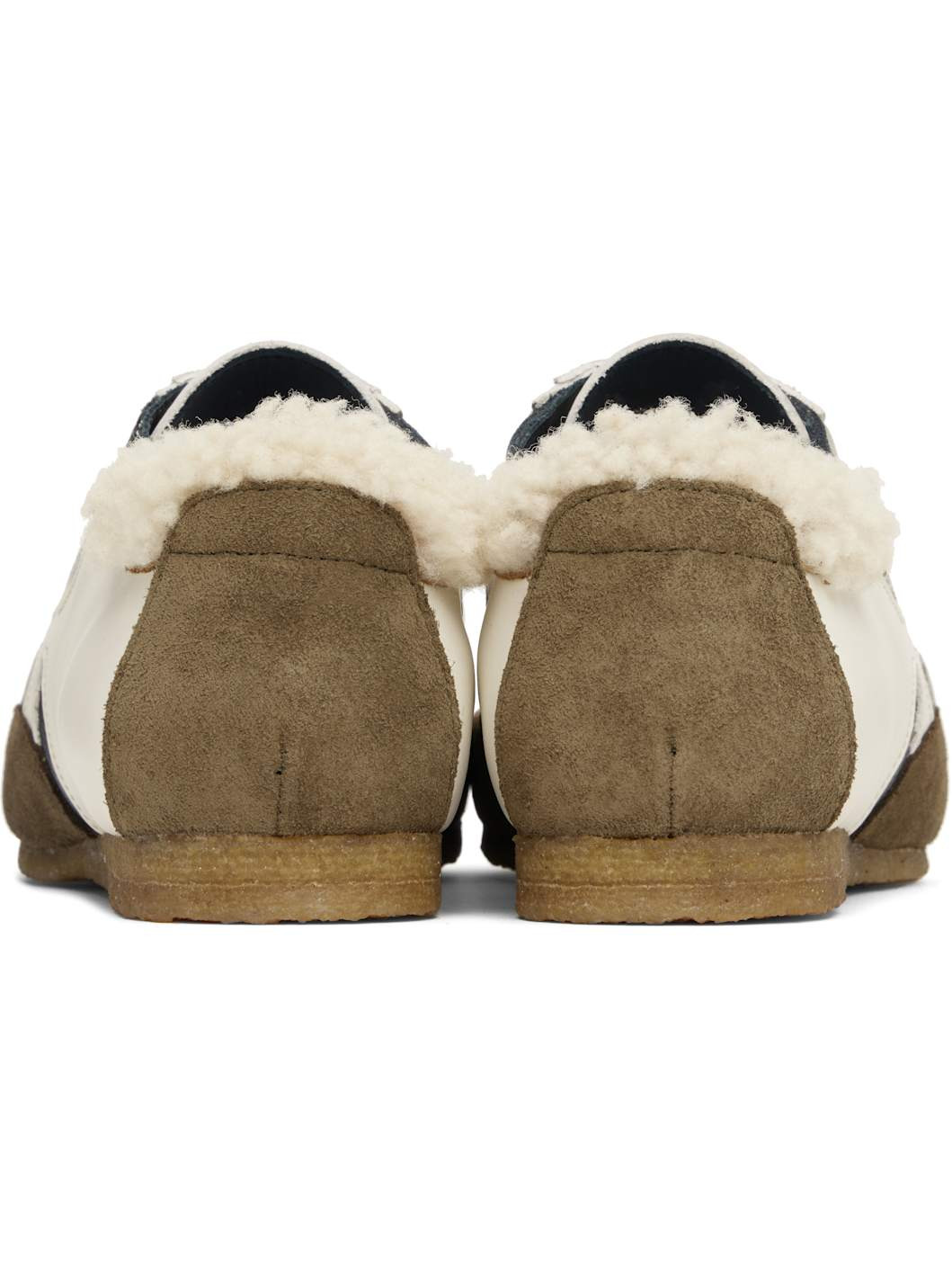 Off-White & Brown Slashed Trainer Sneakers - 2