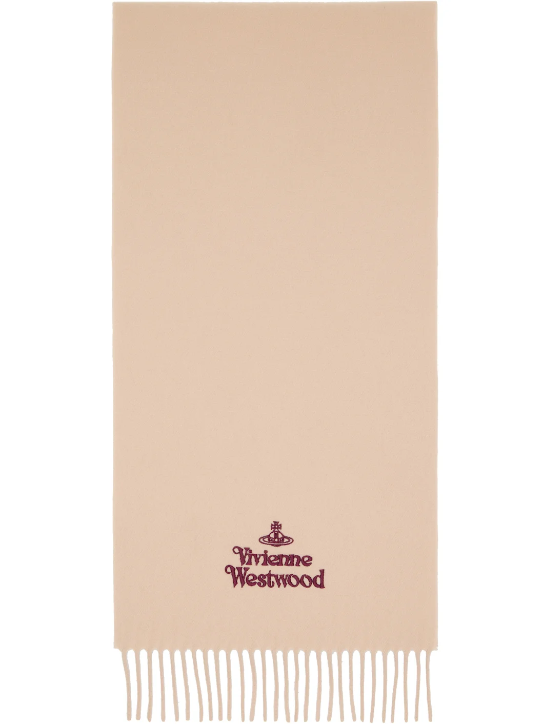 Beige Embroidered Scarf - 1
