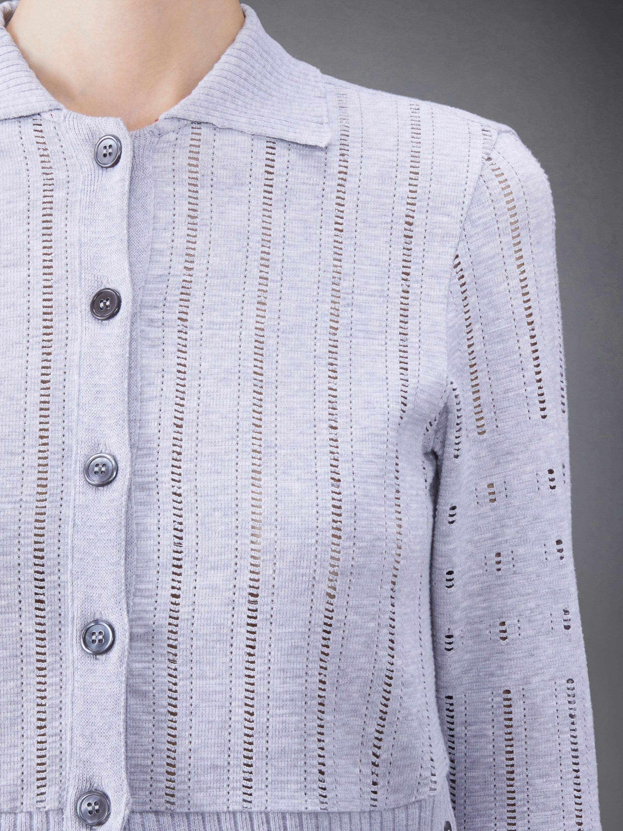 pointelle-knit cotton cardigan - 6