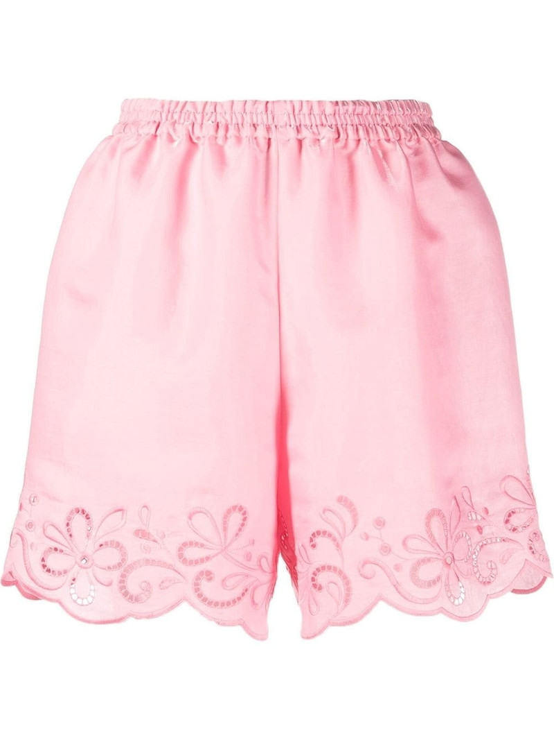lace-trimmed shorts 1
