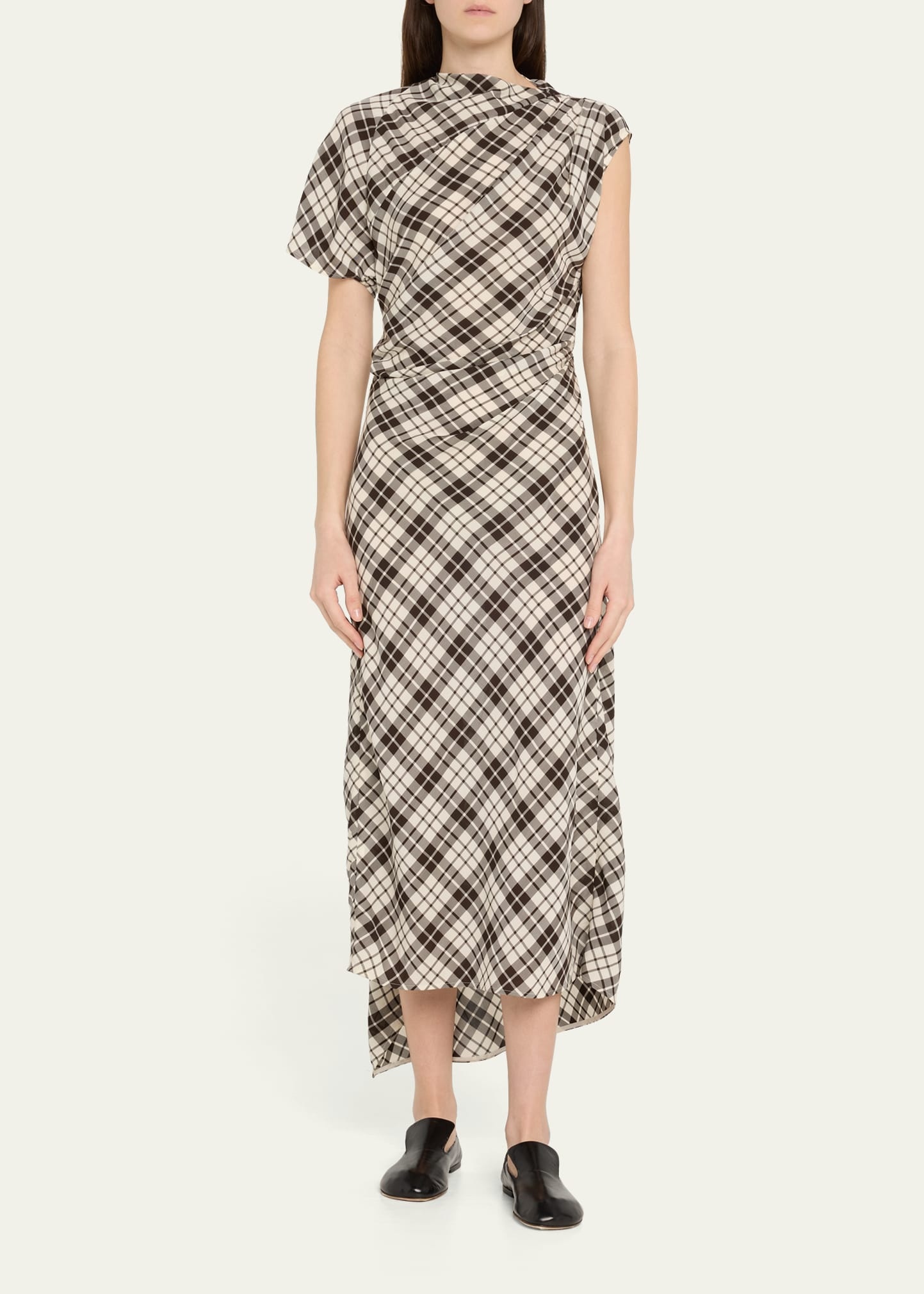 Hallie Crinkled Plaid Dress - 2
